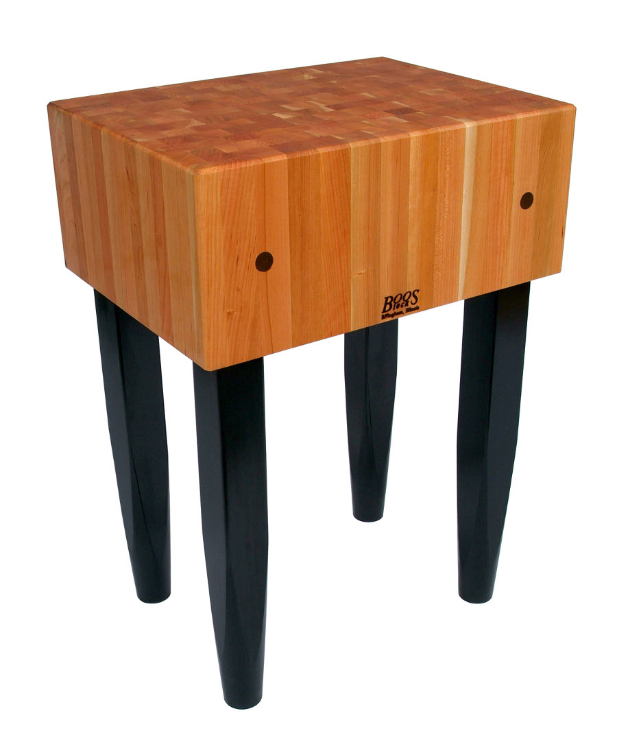John Boos Le Bloc Cherry Butcher Block on Pencil Legs